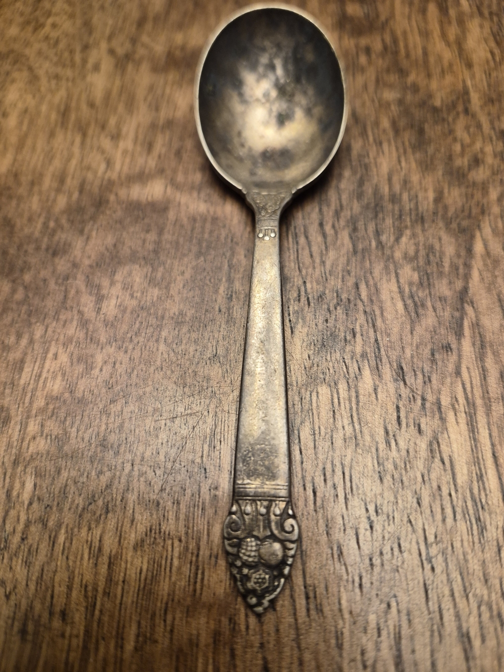 Oneida Silver-Tone Ornate Vintage Baby  Spoon Cedric Pattern 1933